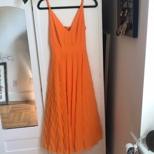 Orange midi dress